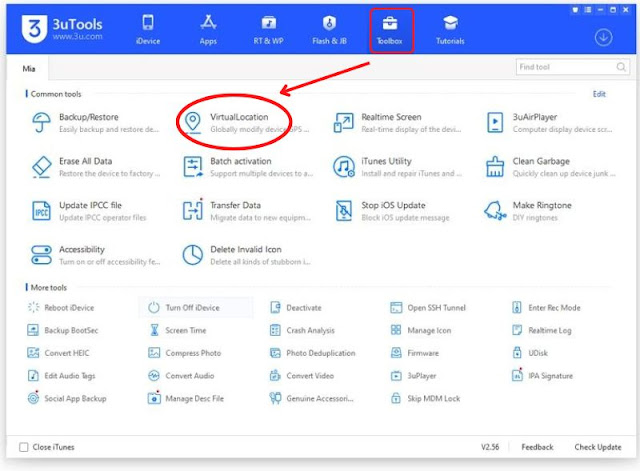 3uTools location spoof for iPhone, iPad & iPod